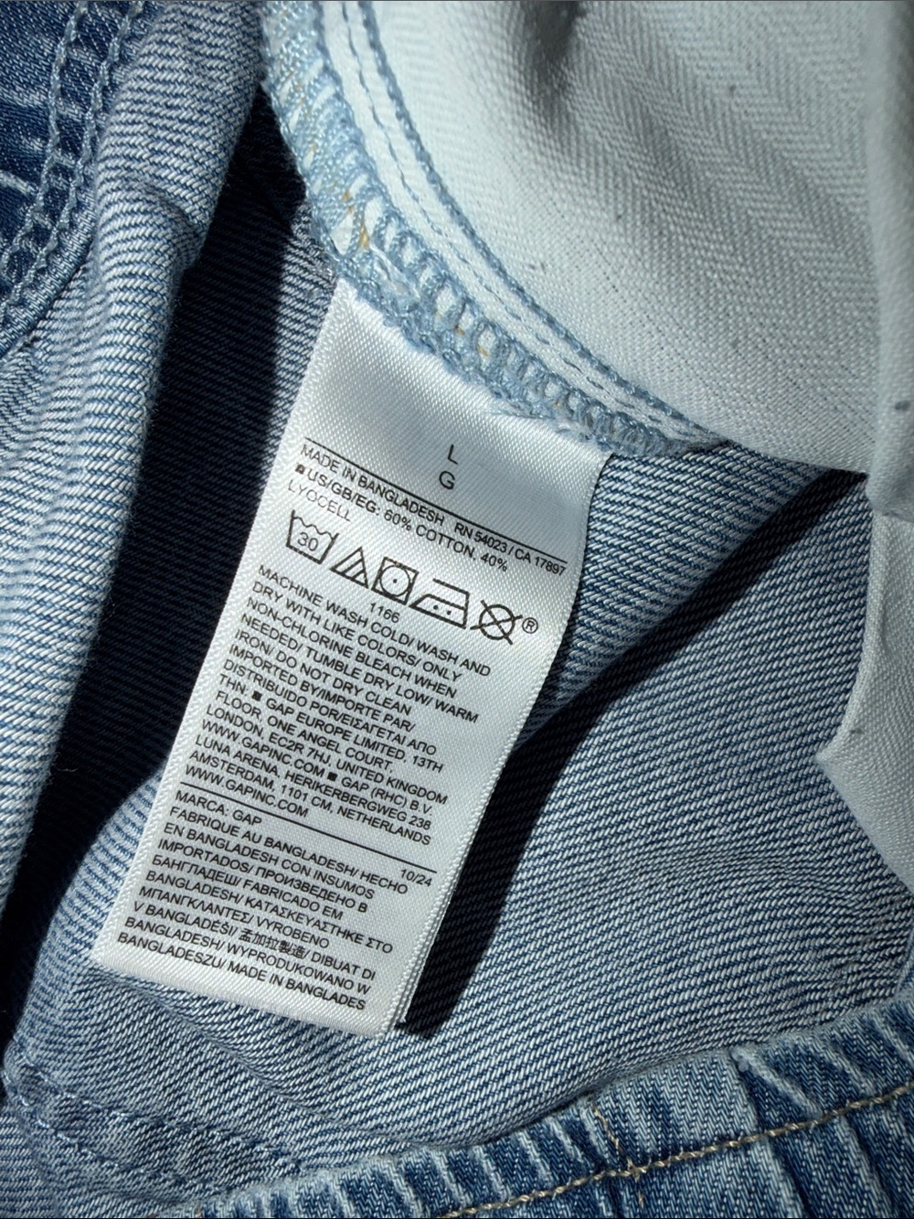 GAP Wide-Leg Drawstring Jeans in Medium Blue Denim - Picture 3 of 7